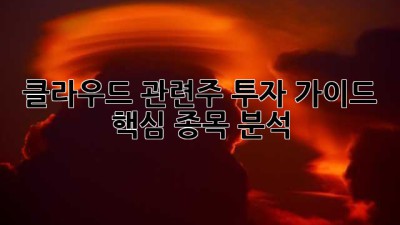 클라우드 관련주 투자 가이드: 핵심 종목 분석